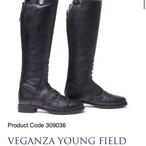 NWOT Mountain Horse Veganza Young Field Black Leather Boots-size 3/4